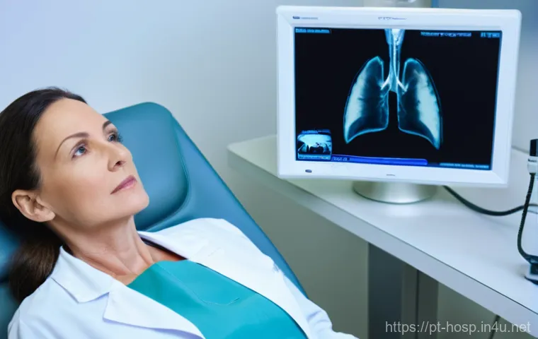 갑상선 초음파 검사와 CT 비교 - **Thyroid Ultrasound Examination: A Detailed Look**
    "A serene and brightly lit modern medical ex...