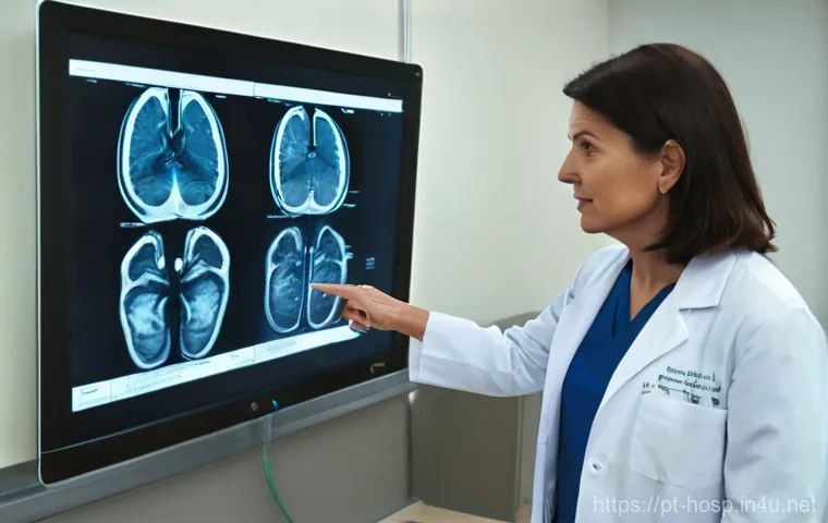 암 진단을 위한 PET CT 검사 - **Prompt: PET-CT Scan in Progress with Detailed Screen Overlay**
    "A clean, futuristic medical im...