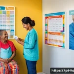 Home 17 소아청소년과 예방접종 스케줄 - A caring pediatrician in a bright, modern clinic gently administering a vaccine to a happy toddler w...