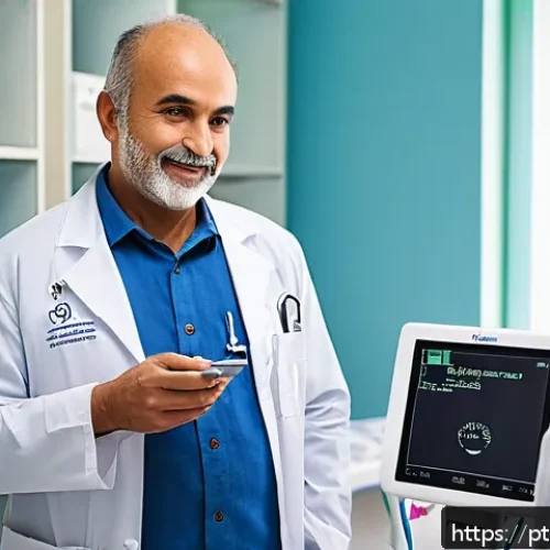 Home 15 당뇨병 전문 병원 및 진료과목 - A modern diabetes care center in a Brazilian urban setting, showing a multidisciplinary medical team...