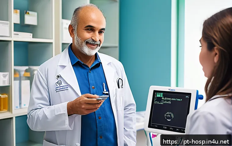 당뇨병 전문 병원 및 진료과목 - A modern diabetes care center in a Brazilian urban setting, showing a multidisciplinary medical team...